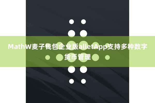 MathW麦子钱包企业版alletApp支持多种数字货币管理